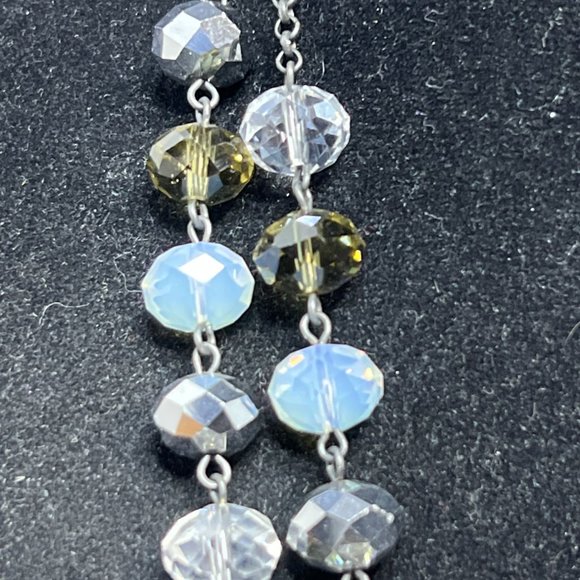 Vintage Crown Trifari Double Strand Faceted Glass Necklace (4256-1,2) - Picture 2 of 5